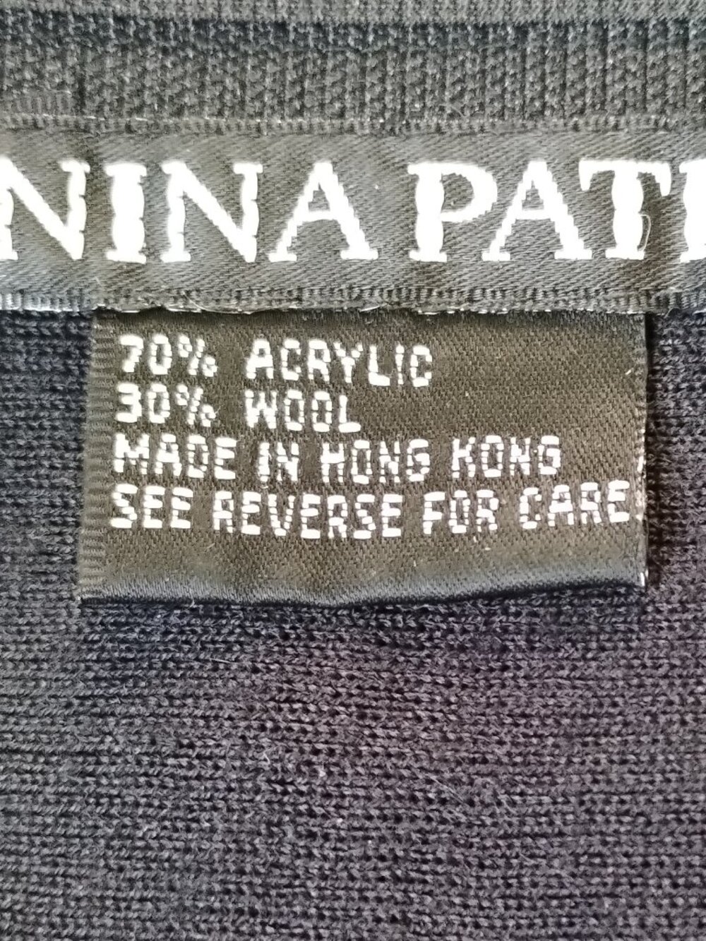 Nina Patrick Wool Blend Black Knit Dress, size M - Picture 8 of 9